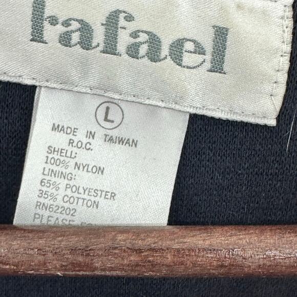 Vintage 90s Rafael Satin Jacket L Purple Teal Geometric Print Retro Statement - Picture 4 of 7